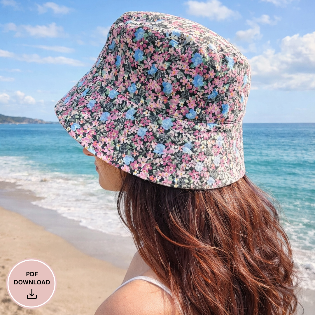 Reversible Bucket Hat Sewing Pattern, 14 Sizes, Beginner Friendly