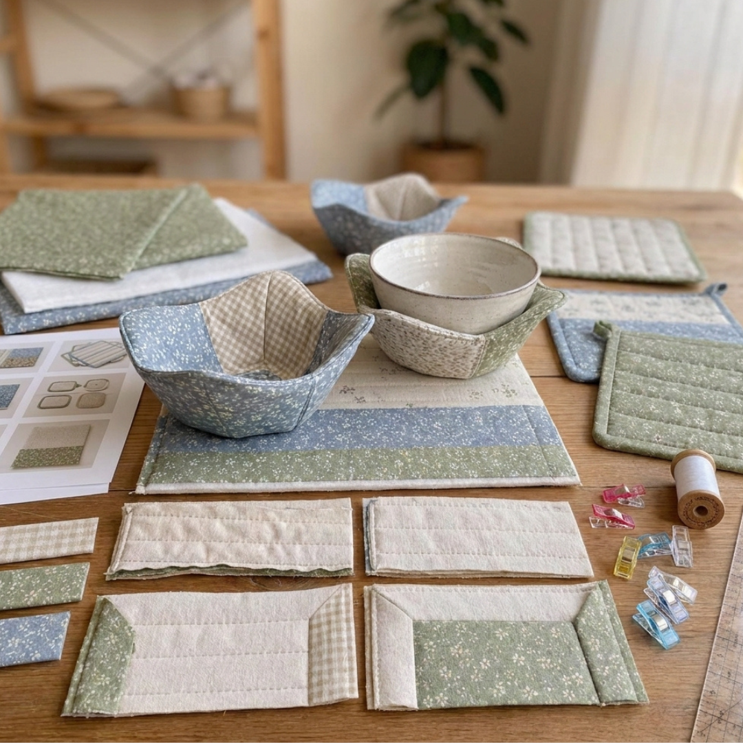 Quilted Bowl Holders & Hot Pad Quilting Patterns, 30+ Patterns, Beginner Friendly