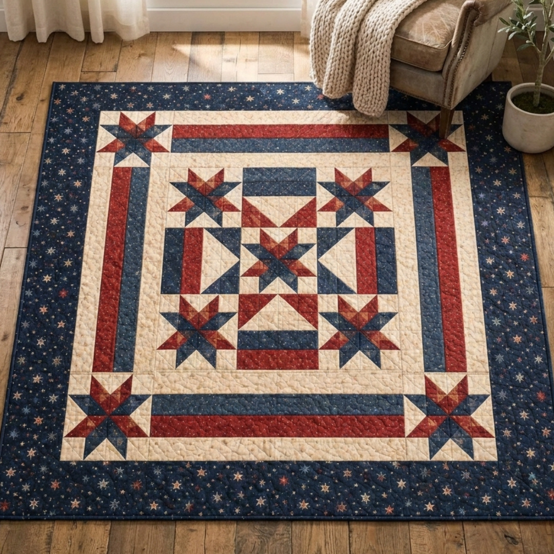 Freedom Star Quilt Pattern PDF, Instant Download
