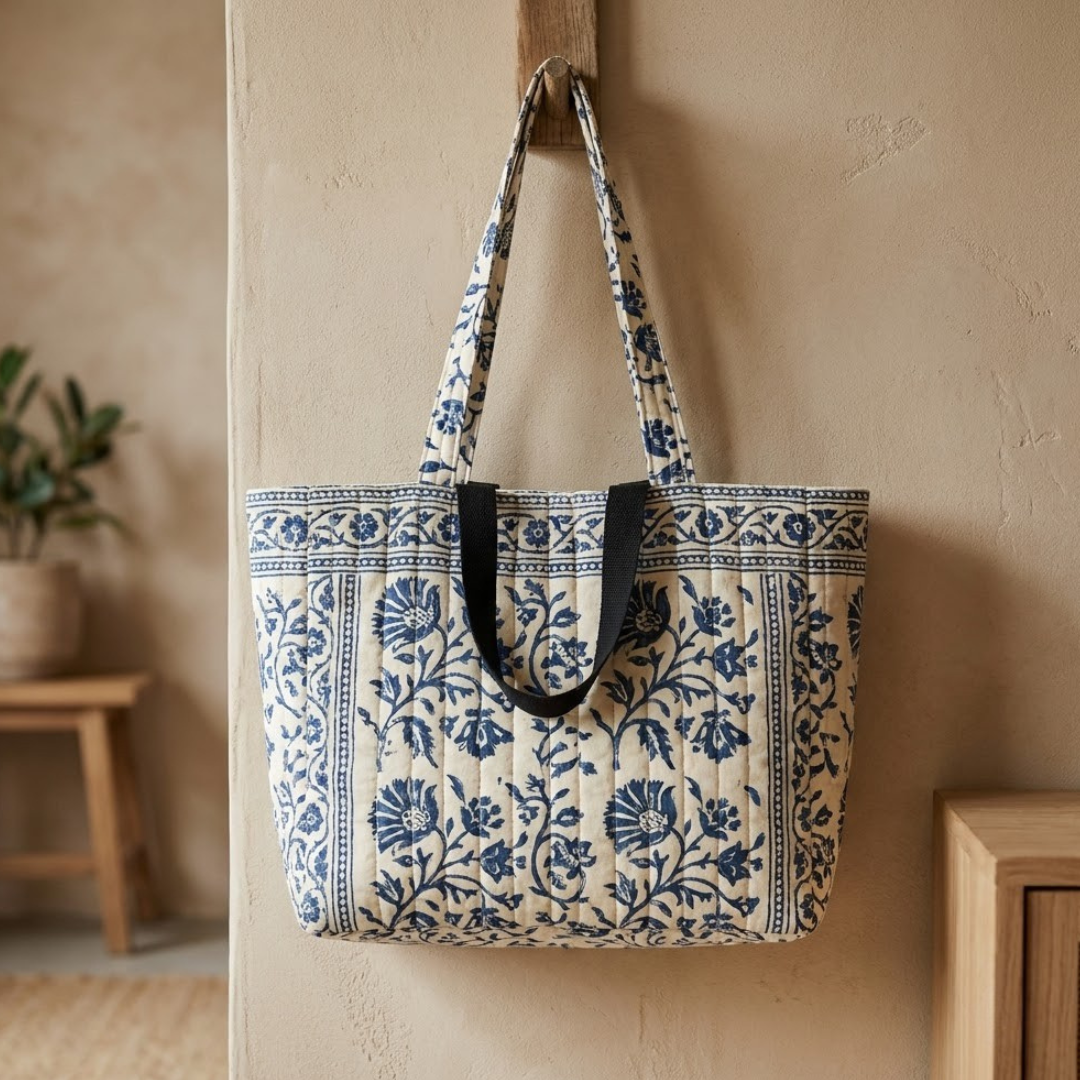 Gusset Tote Bag Sewing Pattern, Quilted Bandana Shopping Bag