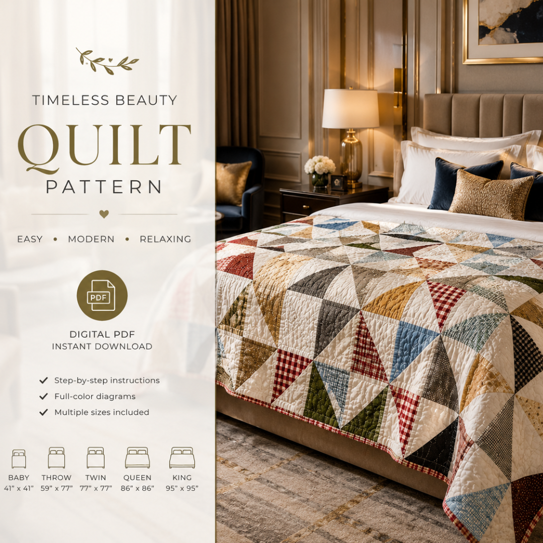 Baby Quilt Pattern, Beginner Pinwheel Turning Corners Design