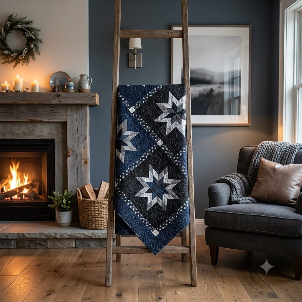 Starry Midnight Quilt Pattern, Instant Download