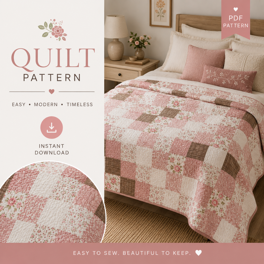 Oasis Quilt Pattern, Easy Beginner Quilting Project