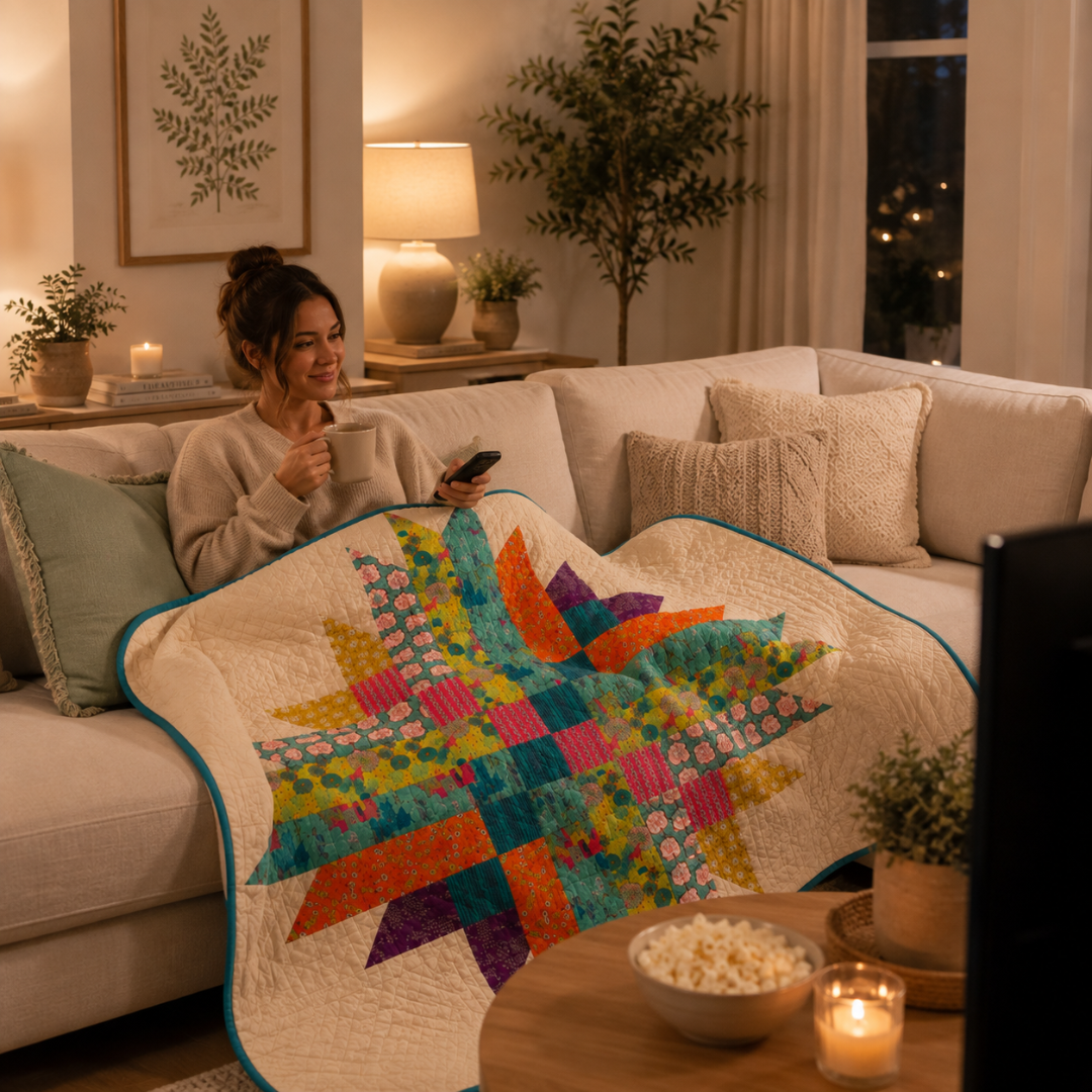 Star Quilt Pattern, Colorful Patchwork Wall Hanging For Beginners