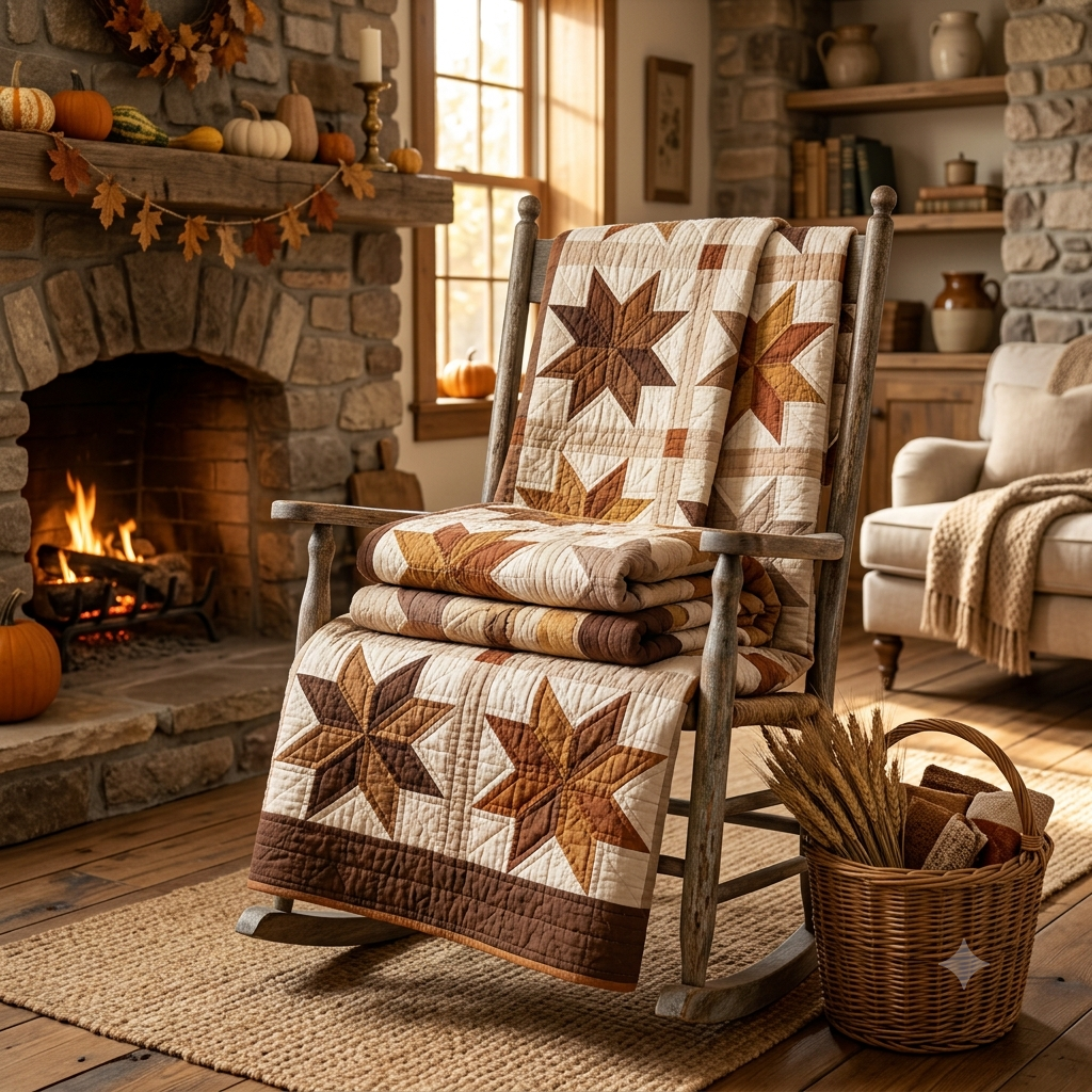 Brown Sugar Star Quilt Pattern PDF, Beginner Friendly