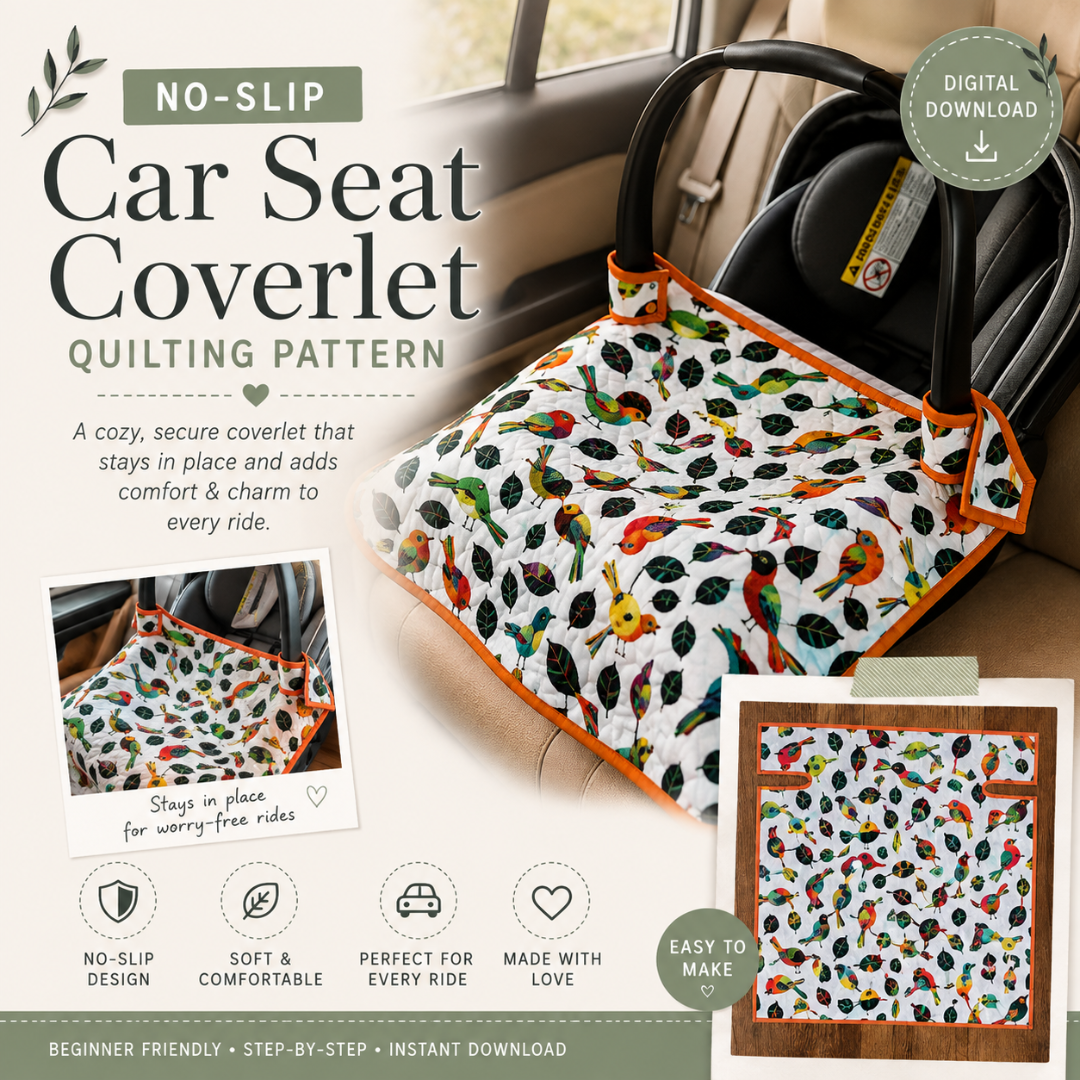 Car Seat Coverlet Pattern, No-Slip Quilting Project