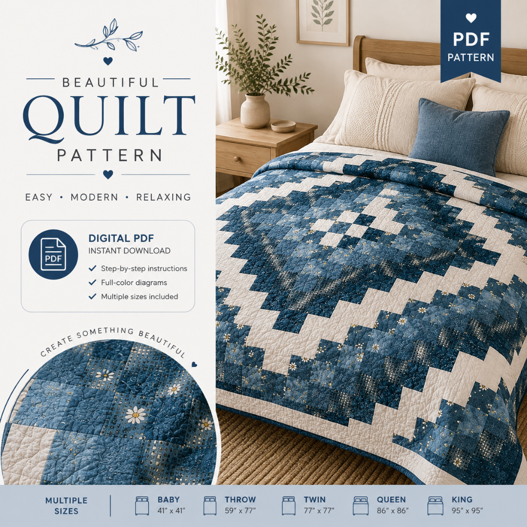 Oasis Quilt Pattern, Easy Beginner Quilting Project