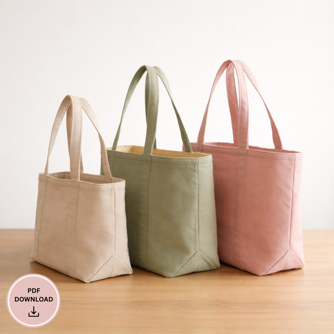 Market Tote Sewing Pattern, Beginner Friendly Written Instructions