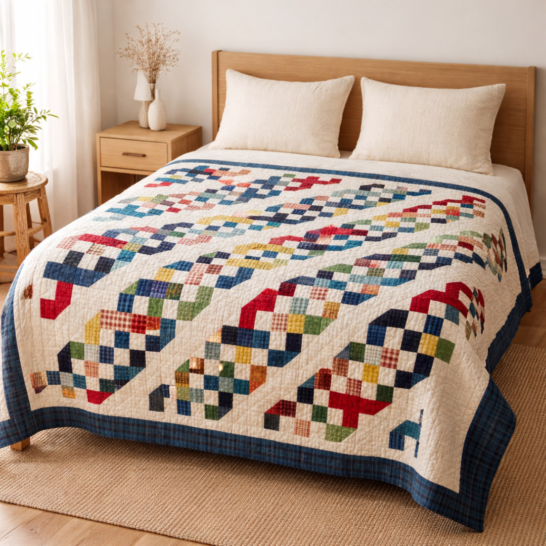 Love Links Quilt Pattern PDF, Beginner Friendly