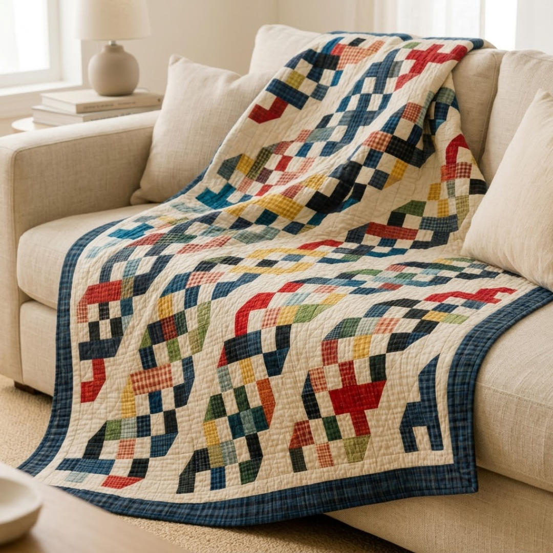 Love Links Quilt Pattern PDF, Beginner Friendly