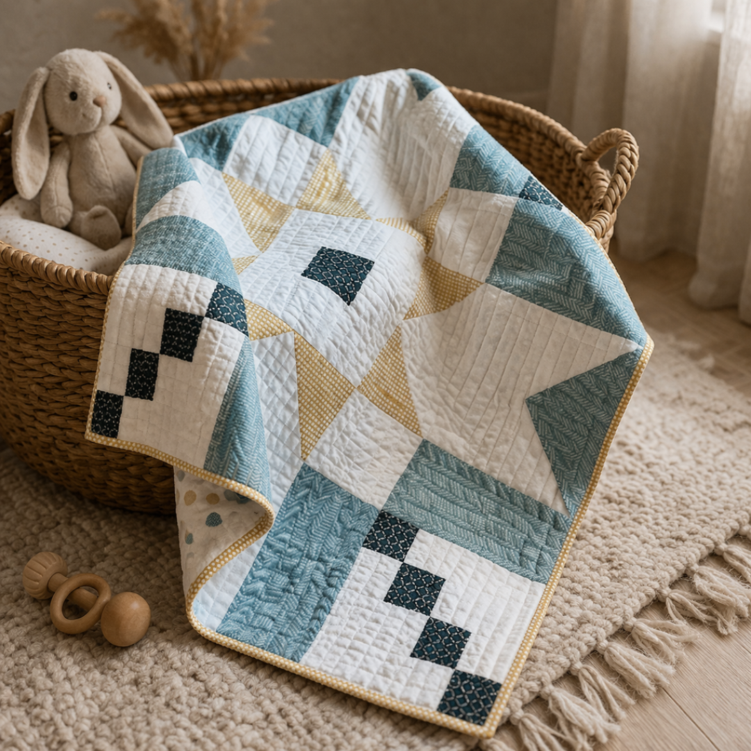 Spring Star Quilt Pattern PDF, Beginner Friendly