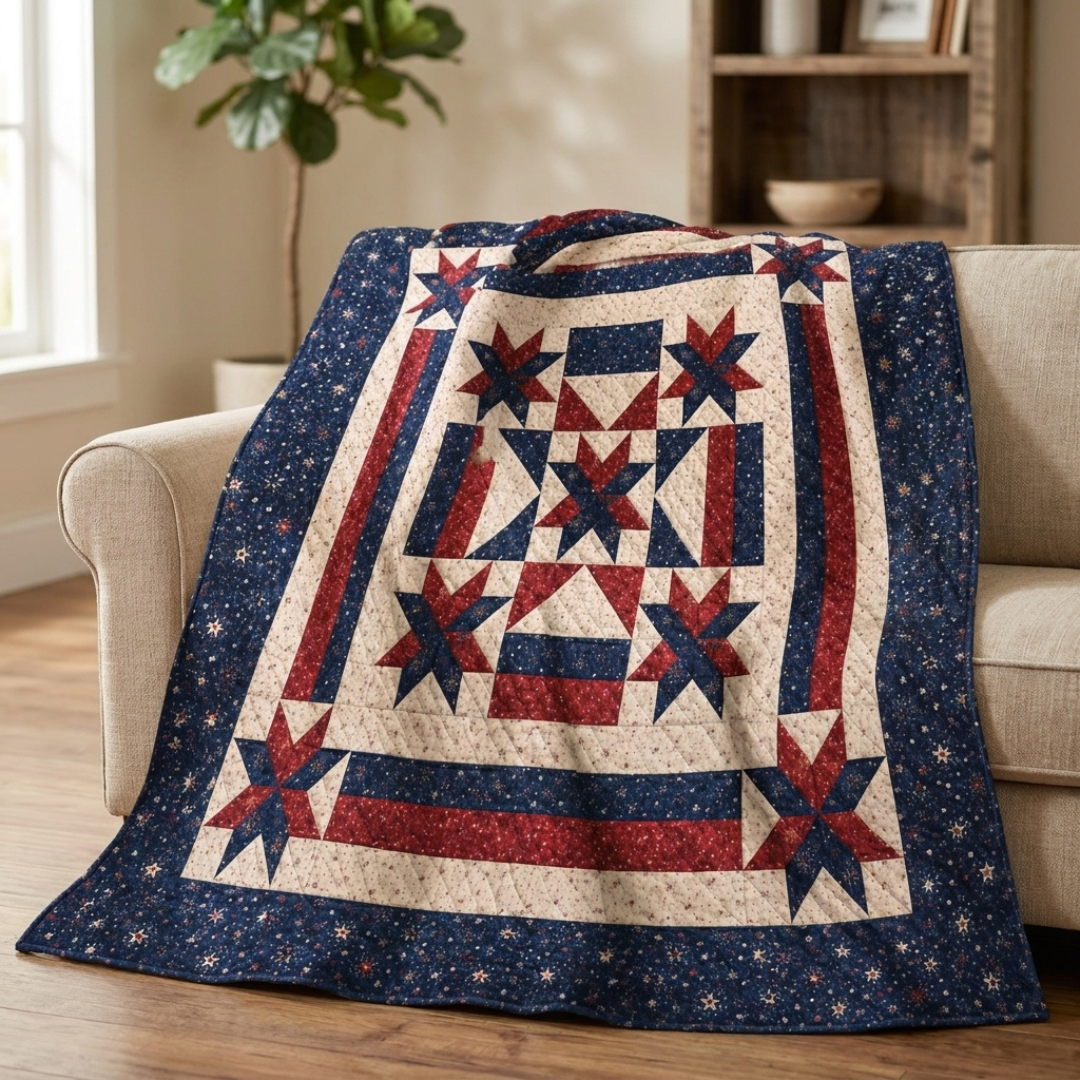 Freedom Star Quilt Pattern PDF, Instant Download