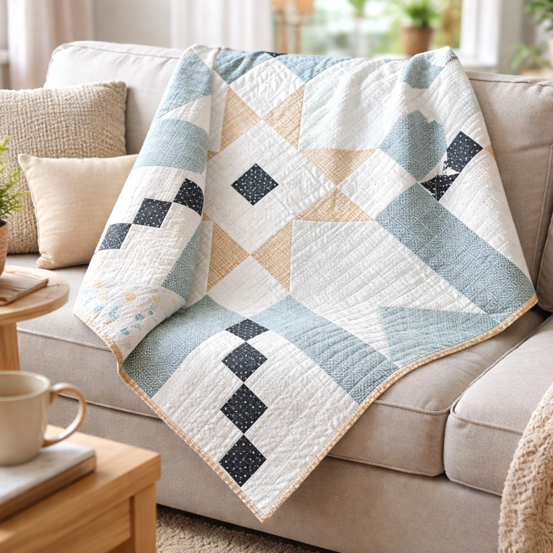 Spring Star Quilt Pattern PDF, Beginner Friendly
