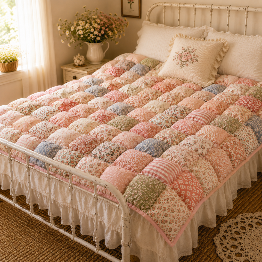 Puff Quilt Pattern, Bubble Blanket PDF For Beginners