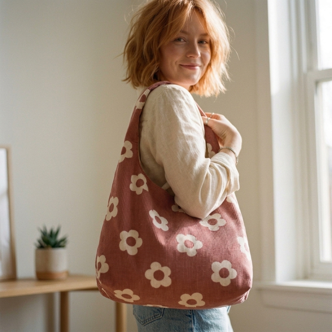 Hobo Bag Sewing Pattern, Slouchy Shoulder Tote For Beginners
