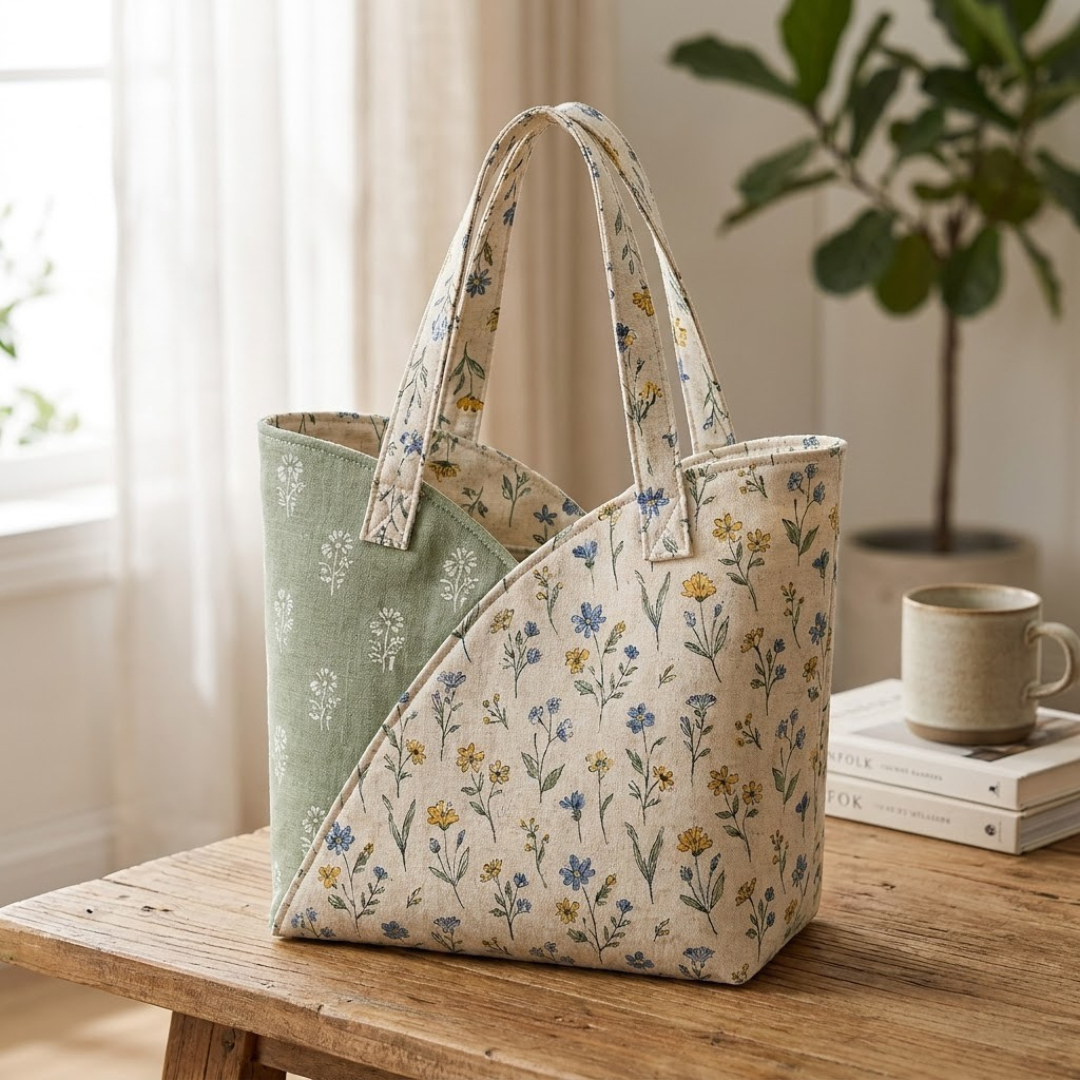 Tote Bag Sewing Pattern, Japanese Style Beginner Tutorial
