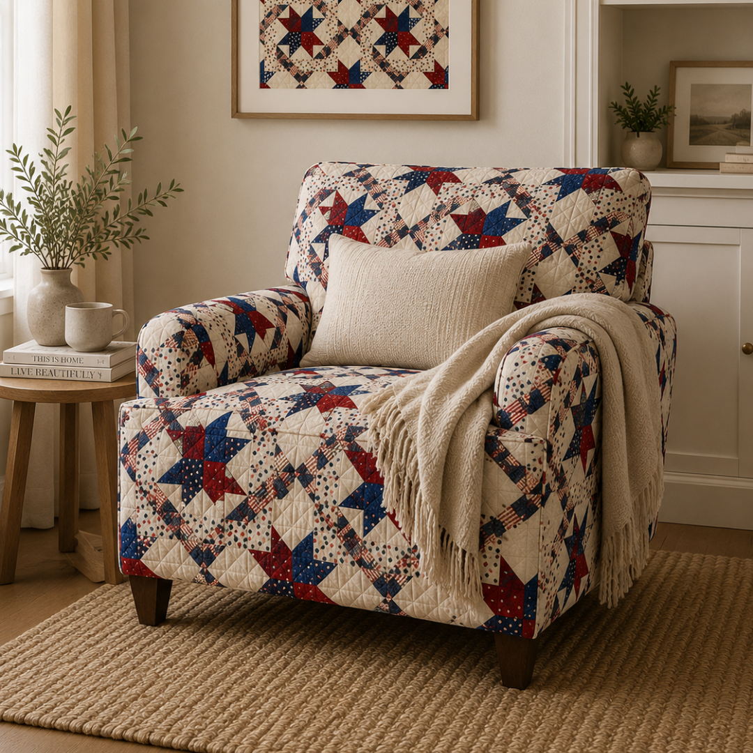 Patriotic Quilt Pattern, Star Chain Design