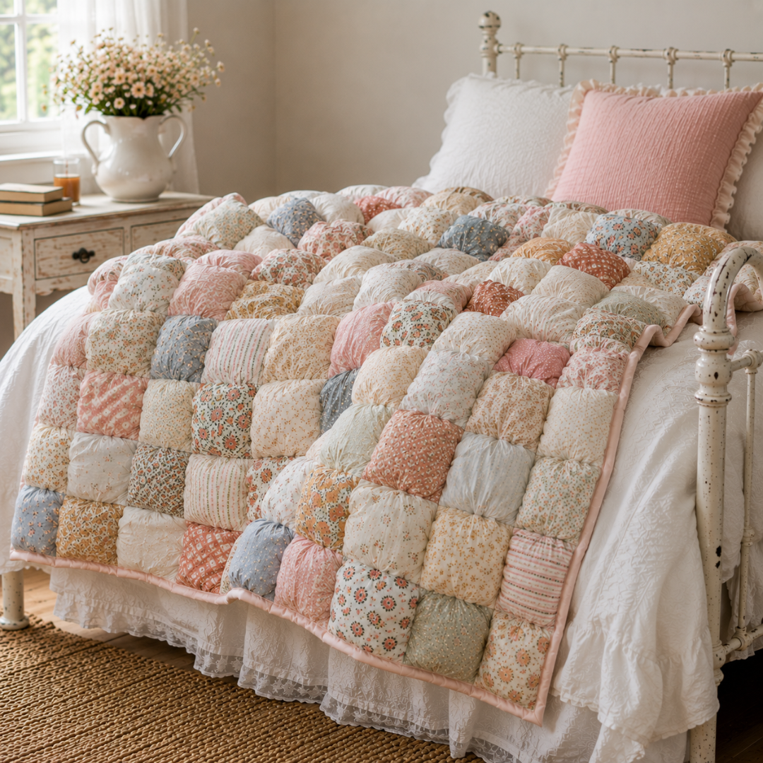 Puff Quilt Pattern, Bubble Blanket PDF For Beginners